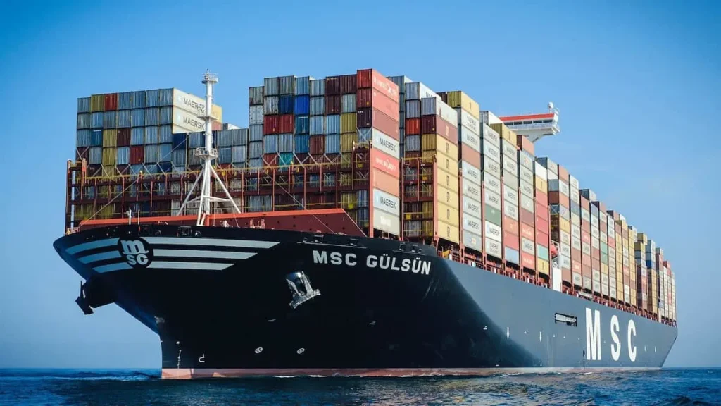 MSC Gulsun containership container ship boxship boxship supplied credit MSC - AB Savunma - Askeri Yedek Parçalar
